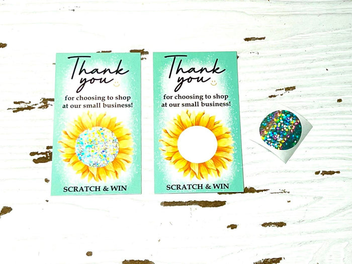 Shimmer - scratch to win sunflower cards - bundle deals