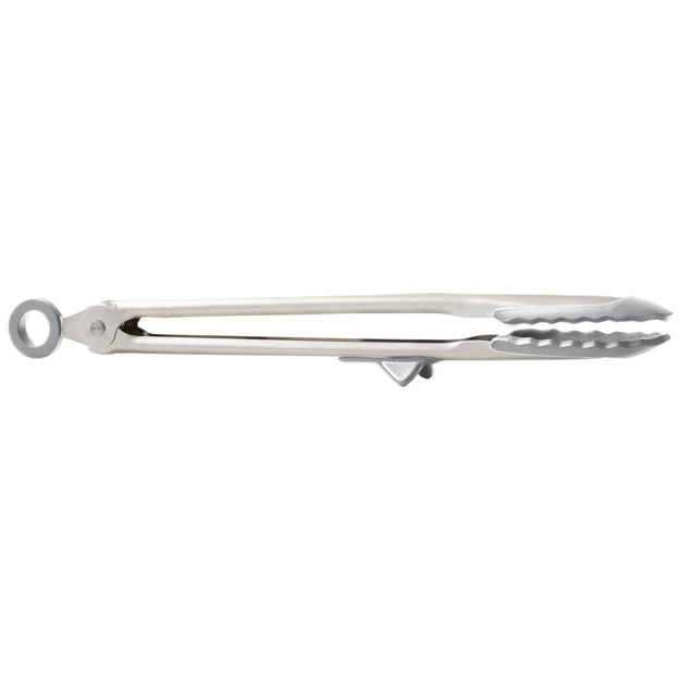 Gray Silicone Tip Top Tongs from Tovolo, perfect for cooking and food prep, with heat-resistant silicone tips and stainless steel handle