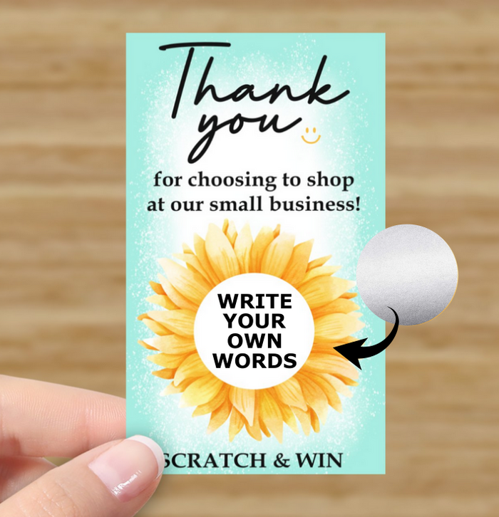 Silver - scratch to win sunflower cards - bundle deals