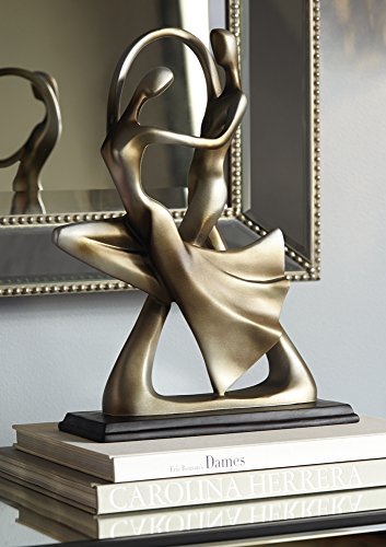 Silver Abstract 14 3/4" High Dancing Couple Sculpture - EK CHIC HOME