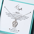Skull CZ Sterling Silver Charm Necklace