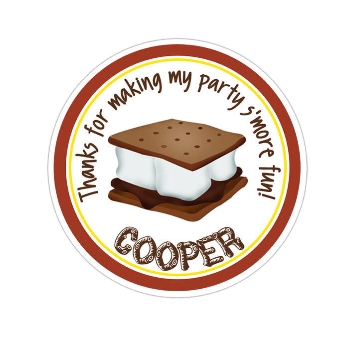 Smore Solid Border Personalized Sticker Birthday Stickers - INKtropolis