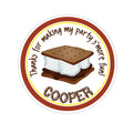 Smore Solid Border Personalized Sticker Birthday Stickers - INKtropolis