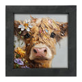 Spring Season Brown Cow - Framed Art
