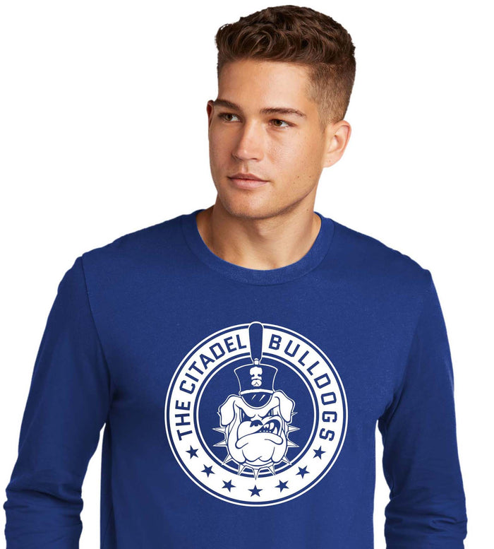 Stars and Spike Cotton Long Sleeve Tee- Royal