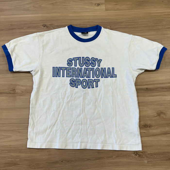 Stussy Sport Ringer Tee Off White