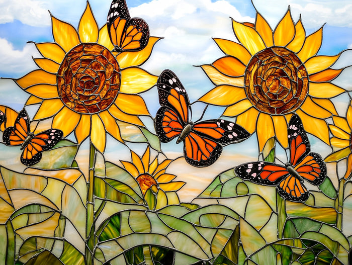 Sunflowers & Monarchs Bright