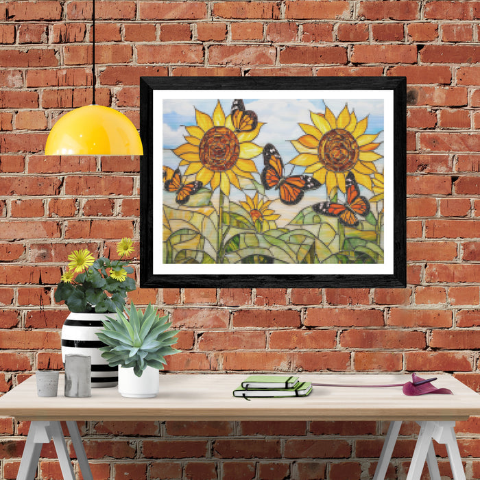 Sunflowers & Monarchs Bright