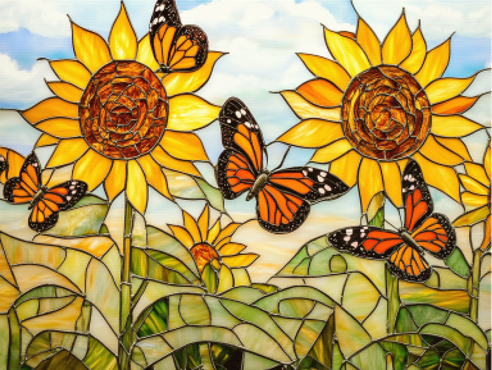 Sunflowers & Monarchs Bright
