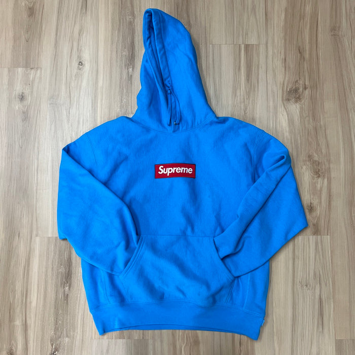Supreme Box Logo Hooded Sweatshirt (FW25) Cyan