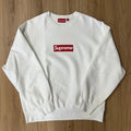 Supreme Washed Box Logo Crewneck White