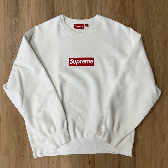 Supreme Washed Box Logo Crewneck White