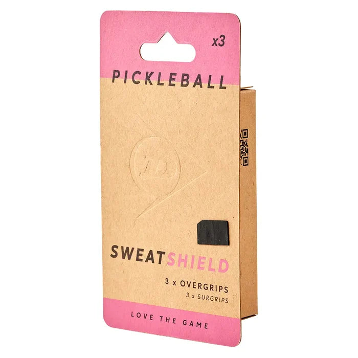 Sweat Shield Pickleball Overgrip 3 Pack Black