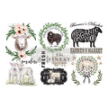 Sweet Lamb Farmhouse - Redesign with Prima Mini Decor Transfer 6" x 12" - Piglet's Closet