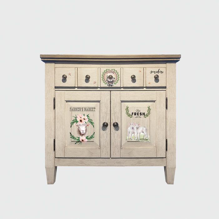Sweet Lamb Farmhouse - Redesign with Prima Mini Decor Transfer 6" x 12" - Piglet's Closet