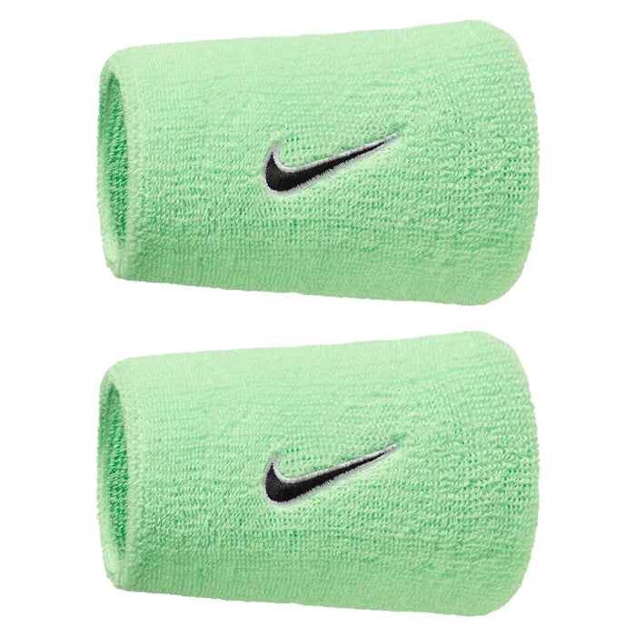 Swoosh Classic Doublewide Wristbands 2 Pack, Nike, 310 Cucumber Calm/White, Tennis Express, N1012406-F26-310-CUCUMBER-CALM-WHITE-1