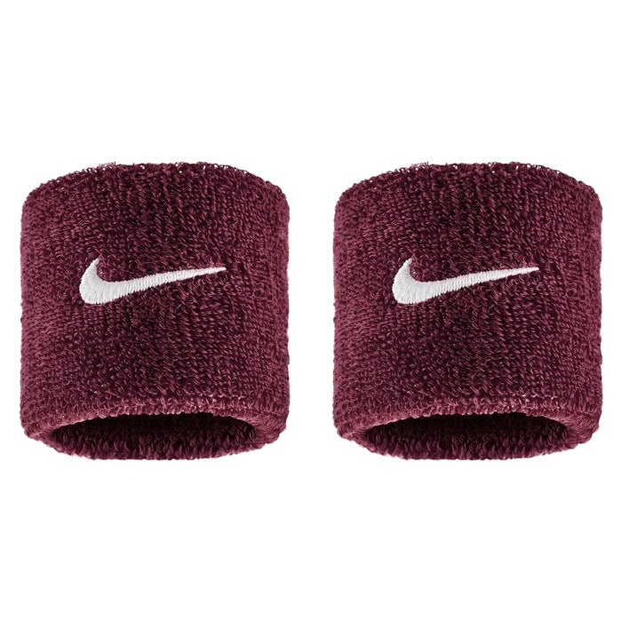 Swoosh Classic Wristbands 2 Pack, Nike, 656 Dark Team Red/White, Pickleball Express, N1012405-F26-656-DARK-TEAM-RED-WHITE-1