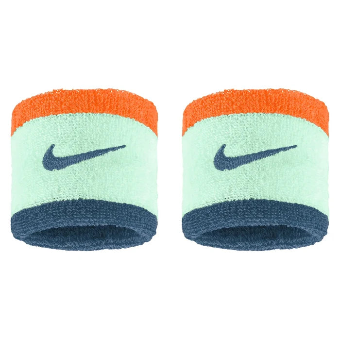 Swoosh Classic Wristbands 2 Pack, Nike, 322 Mint Foam/Total Orange, Pickleball Express, N1012405-F26-322-MINT-FOAM-TOTAL-ORANGE-2