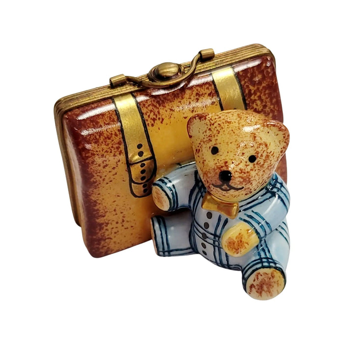Teddy Bear Adventure Limoges box, hand-painted porcelain made in France