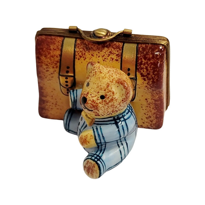 Teddy Bear Adventure porcelain box from Limoges, alternate view