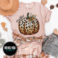 Thankful Embroidered Leopard Pumpkin  - PNG