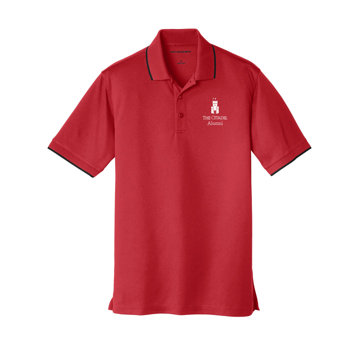 The Citadel Alumni, PT Barracks, UV Micro-Mesh Polo Shirt- Red