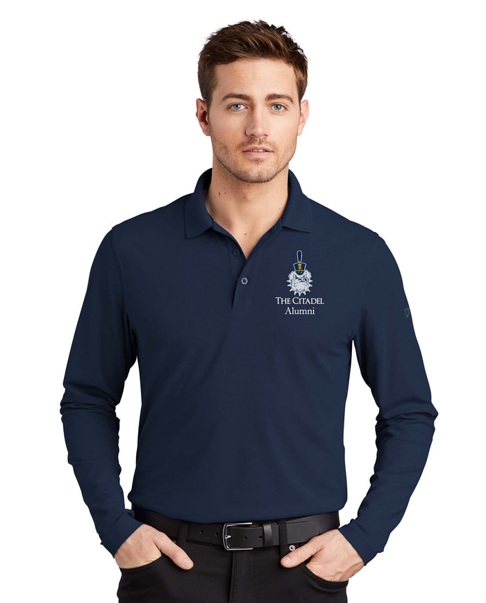 The Citadel Alumni Spike OGIO Men's Long Sleeves Embroidery Polo-Navy
