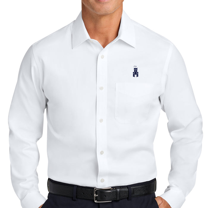 The Citadel, Barracks, Brooks Brothers® Wrinkle-Free Stretch Pinpoint Spread Collar Shirt - White