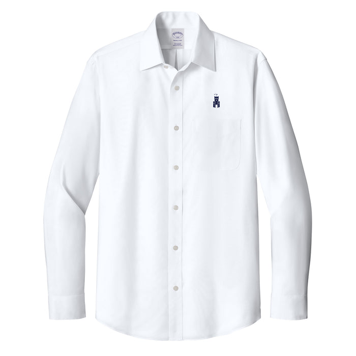 The Citadel, Barracks, Brooks Brothers® Wrinkle-Free Stretch Pinpoint Spread Collar Shirt - White