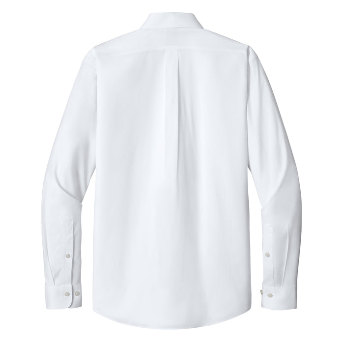 Brooks Brothers® Wrinkle-Free Stretch Pinpoint Spread Collar Shirt - White - Back