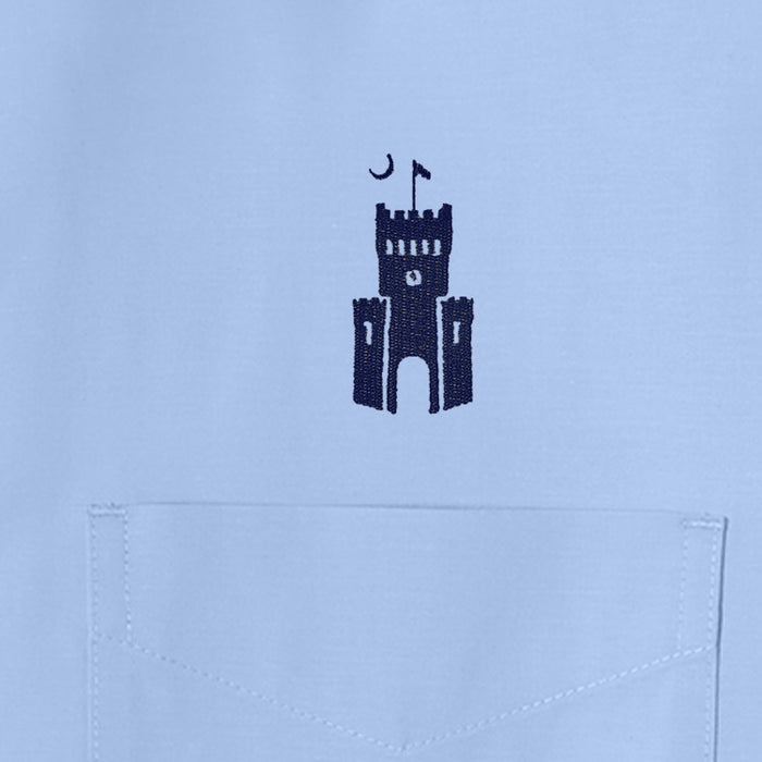 The Citadel, Barracks, Brooks Brothers® Wrinkle-Free Stretch Pinpoint Spread Collar Shirt - Newport Blue