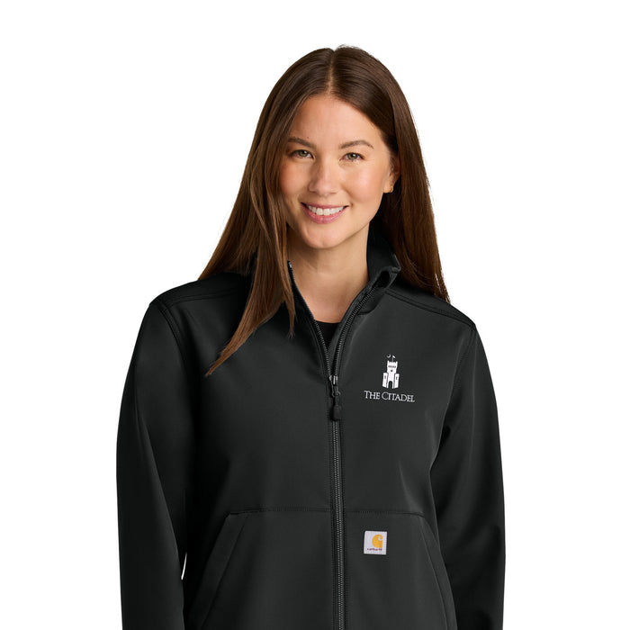 The Citadel, Barracks, Carhartt® Women’s Rain Defender® Soft Shell Jacket - Black