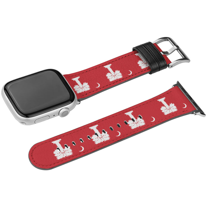 Big Red Palmetto Apple Watch Band-Silver