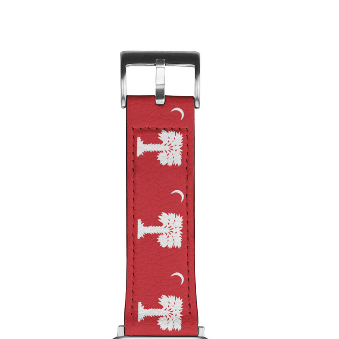 Big Red Palmetto Apple Watch Band-Silver