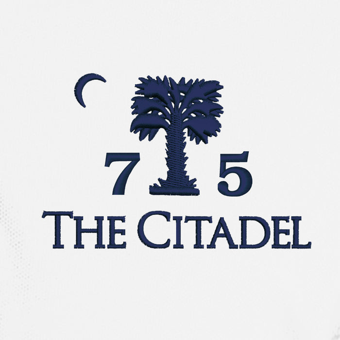 The Citadel, Big Red, Class of 1975,  UV Micro-Mesh Polo Shirt- White