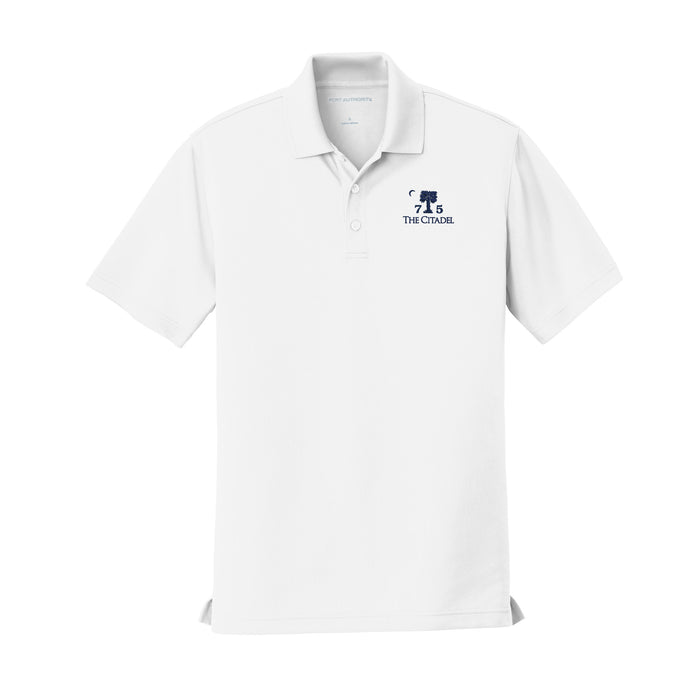 The Citadel, Big Red, Class of 1975,  UV Micro-Mesh Polo Shirt- White