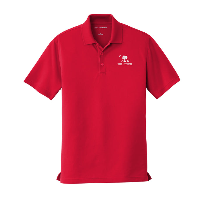 The Citadel, Big Red, Class of 1975,  UV Micro-Mesh Polo Shirt- Red