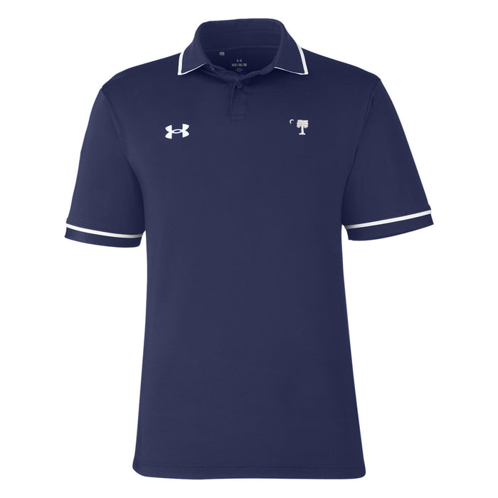 Big Red Palmetto Under Armour Men's Tipped Teams Performance Polo- Navy