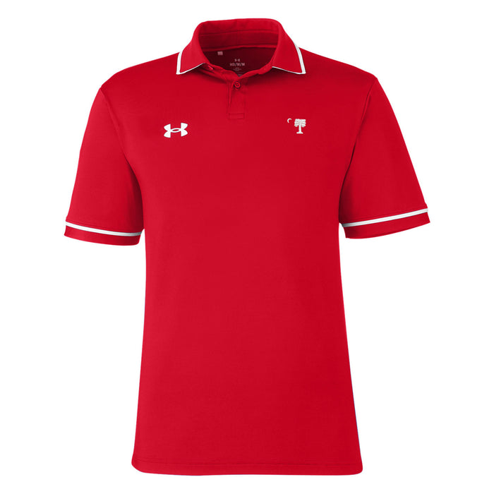 Big Red Palmetto Under Armour Men's Tipped Teams Performance Polo- Red