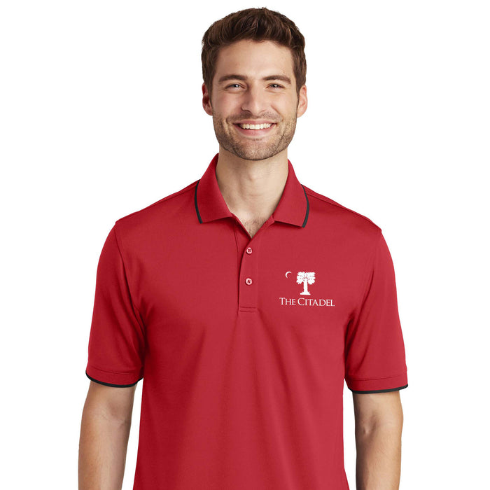 The Citadel, Big Red logo, UV Micro-Mesh Tipped Polo