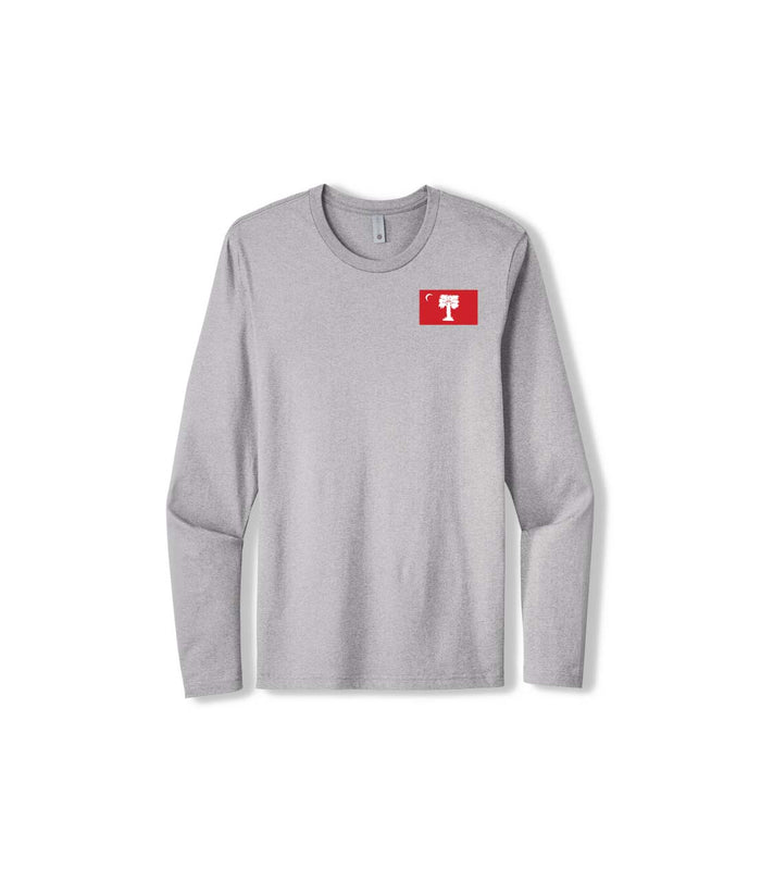 Big Red Cotton Long Sleeve Tee- Heather Gray