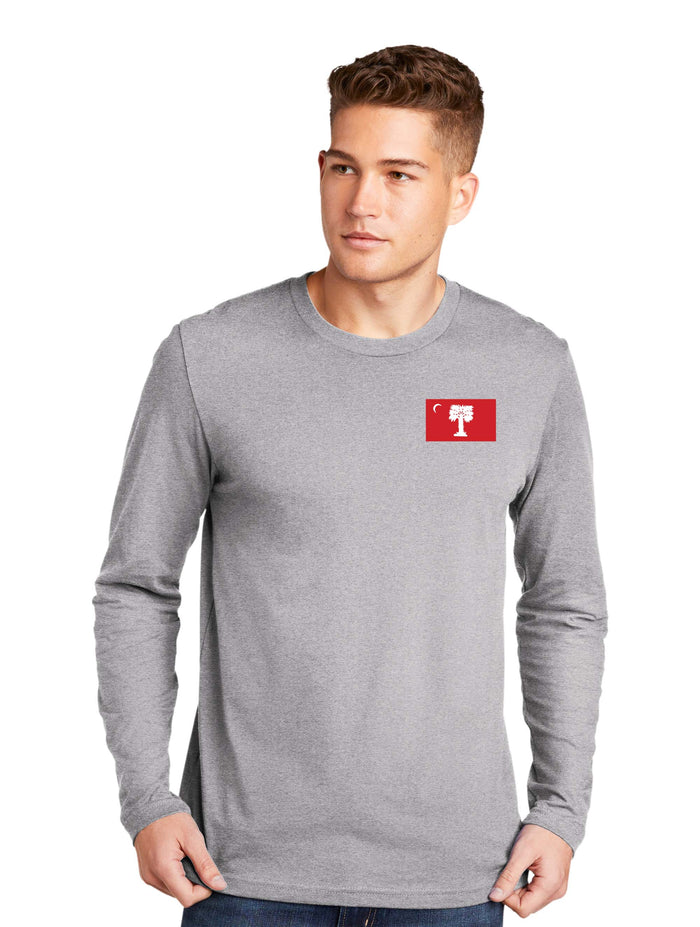 Big Red Cotton Long Sleeve Tee- Heather Gray