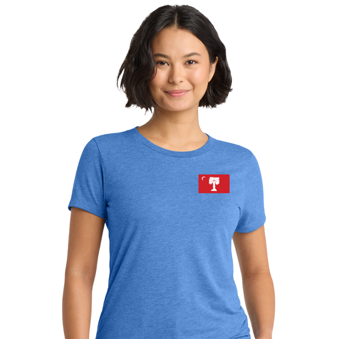 The Citadel, Big Red Palmetto Flag, Women’s Tri-Blend T-Shirt - Carolina Blue