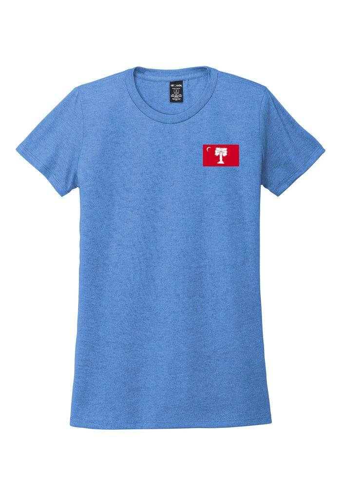 The Citadel, Big Red Palmetto Flag, Women’s Tri-Blend T-Shirt - Carolina Blue