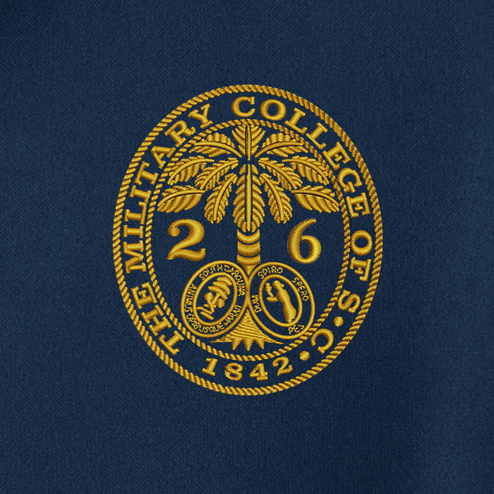 The Citadel, Big & Tall, Customizable (Your Year) Embroidered Ring Bezel Design, Silk Touch™ Performance Polo - Navy