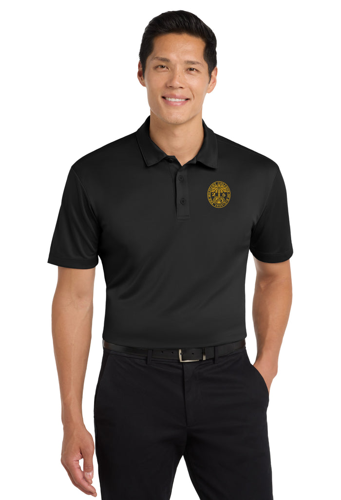The Citadel, Big & Tall, Customizable (Your Year) Embroidered Ring Bezel Design, Silk Touch™ Performance Polo - Black