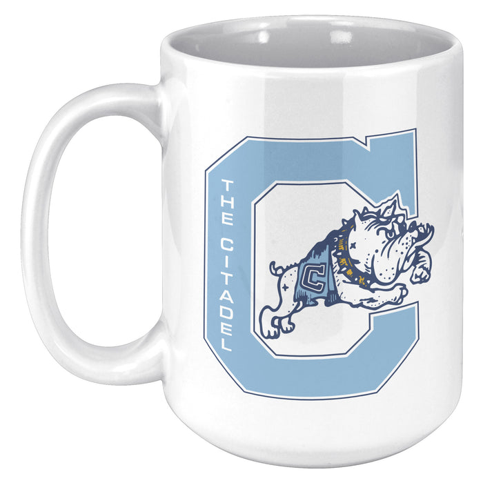 Jumping Bulldog White Mug - 15oz