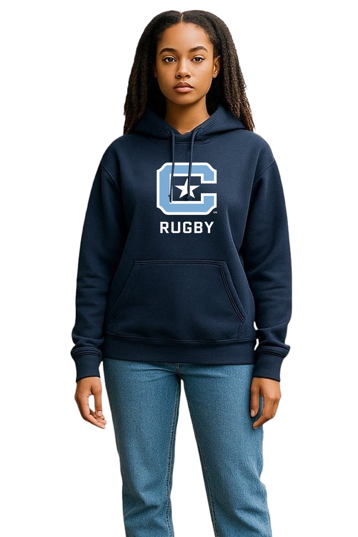 The Citadel Block C Star logo, Club Sports - Unisex Rugby,  Heavy Blend™ Hooded Sweatshirt - Navy