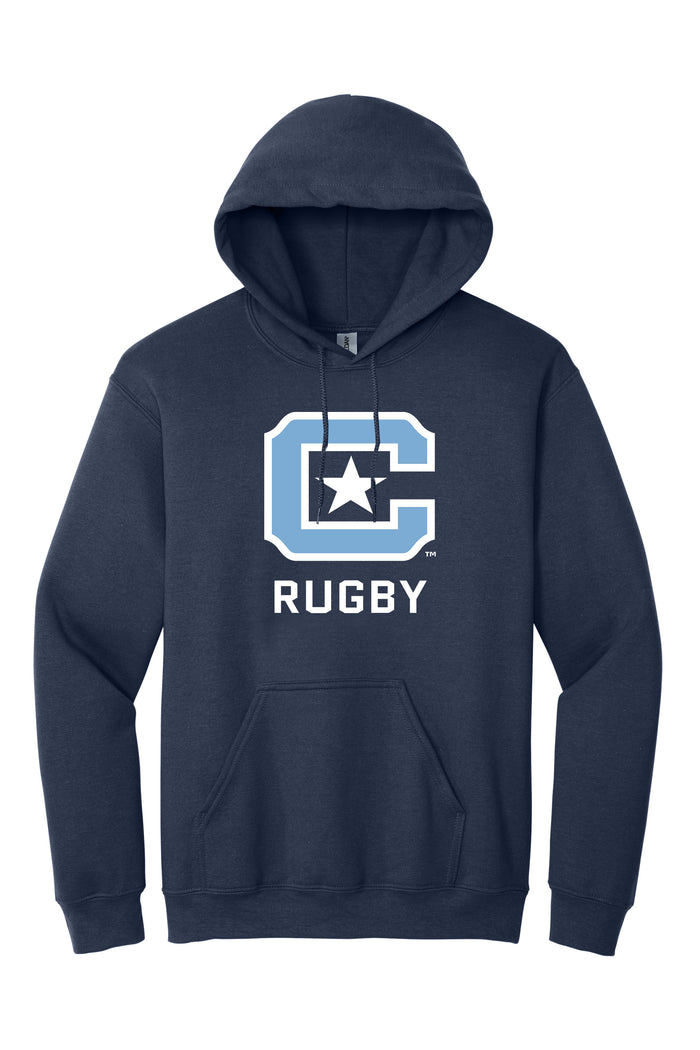 The Citadel Block C Star logo, Club Sports - Unisex Rugby,  Heavy Blend™ Hooded Sweatshirt - Navy
