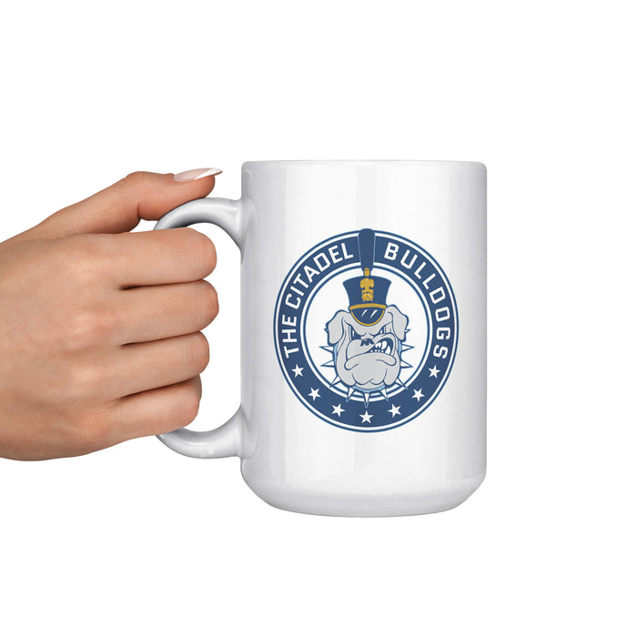 The Citadel Bulldog and Stars White Mug - 15oz